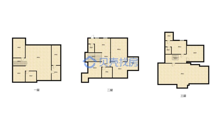 湖田独栋别墅  院子三四百平米，有地下室 四房-户型图