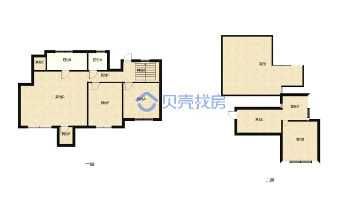 天润芙蓉：毛坯楼中楼6-7楼，户型方正，环境优美-户型图