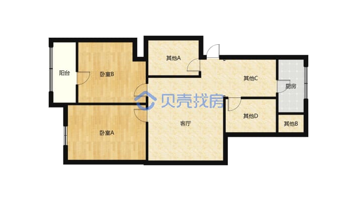 盐湖城 3室2厅 南 北-户型图