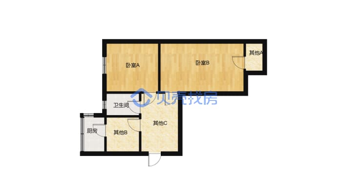 海州面粉厂宿舍，实用面积大，两室两厅三楼-户型图
