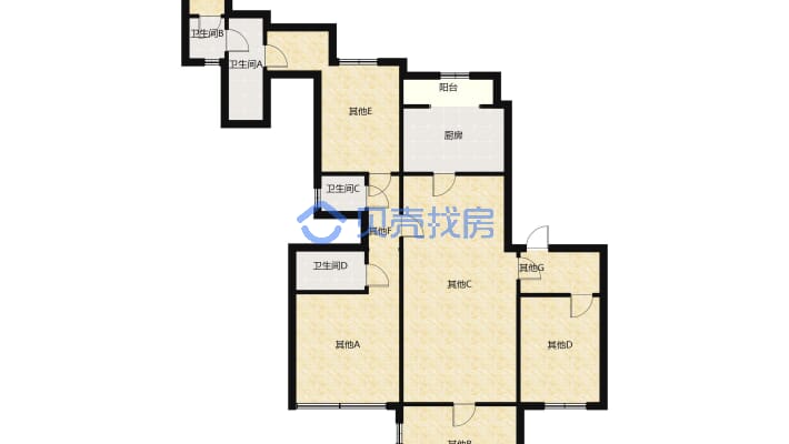 黄冈碧桂园好楼层3室2厅2卫精装修城东新区-户型图