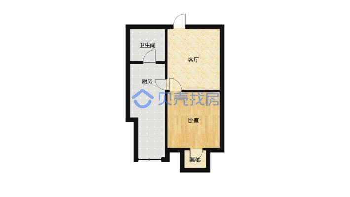 润达商圈 江景秀江外滩二期 单身公寓  毛胚房-户型图