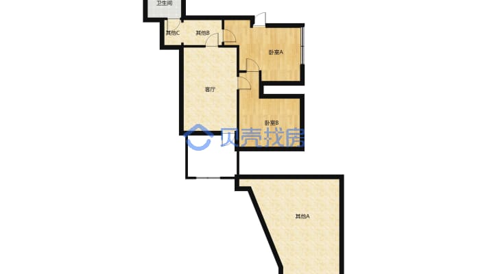 雅典都会 十运会旁 两房 精装修 看房方便-户型图