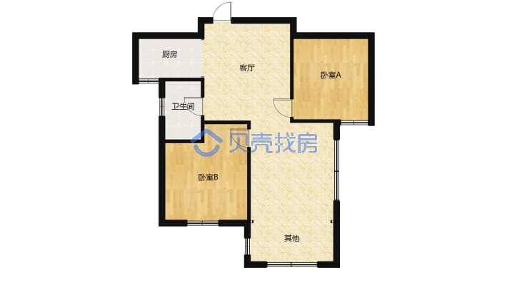 观澜尚城二期 精装修 两室两厅 电梯中间楼层 换房急售-户型图