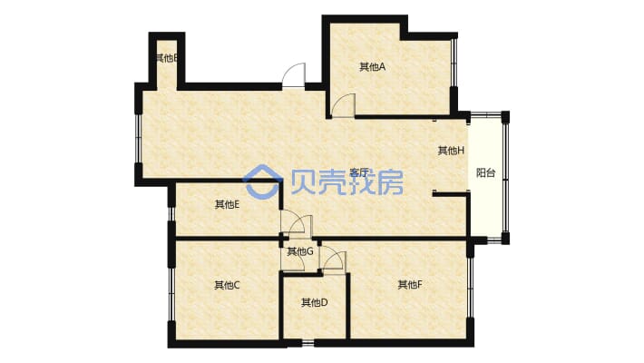 学府名都 新装未住 可做婚房 南北通透 采光充足-户型图