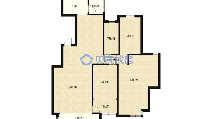 广厦金海湾 3室2厅 南 北-户型图