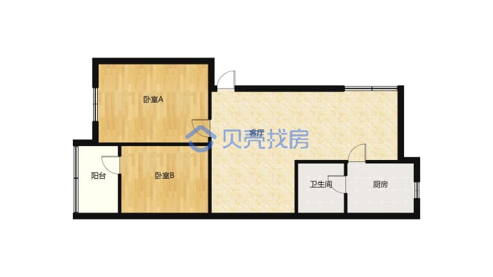 秀江小区 2室2厅 南-户型图