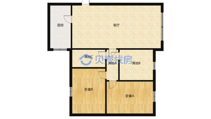 此房位于河东新城，紧挨长江边，有免费停车位-户型图