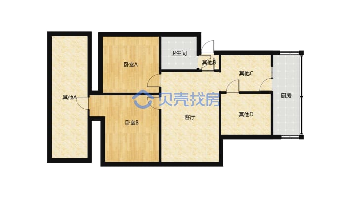 家属院  步梯一楼 三室 带地下室，带院子-户型图