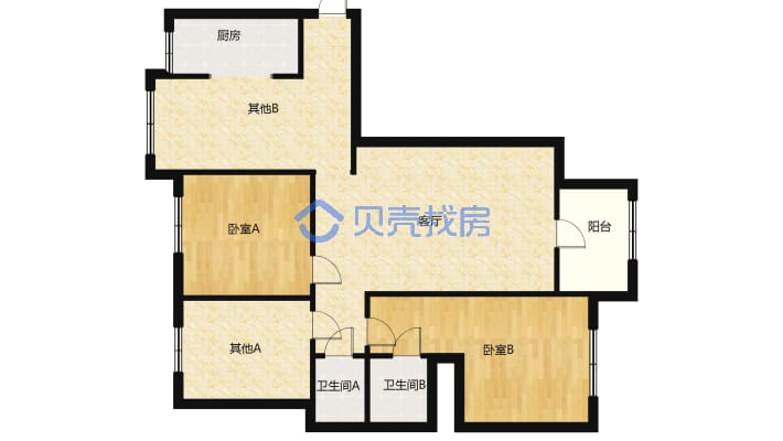 秀江御景精装电梯三房 户型方正 南北通透 带家具-户型图