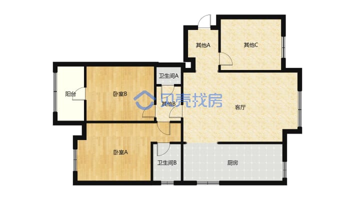 学苑花都 3室2厅 南 北-户型图