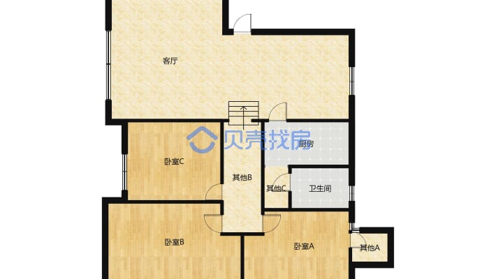 家兴公寓 3室2厅 东南-户型图