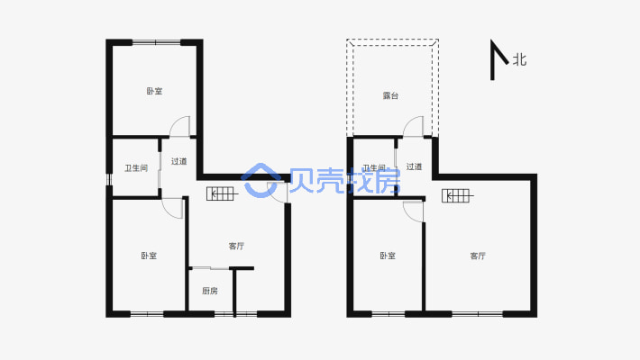 天海小区 3室2厅 南-户型图