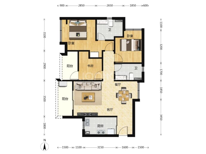 鹏瑞半山云璟--建面 89m²