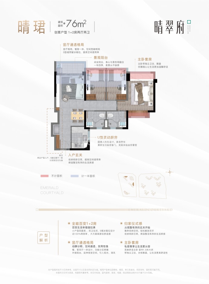 卓越晴翠府--建面 76m²