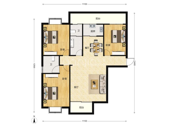 碧翠山庄--建面 129m²