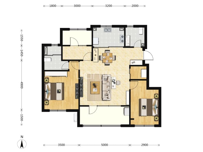 大连金地城--建面 99m²