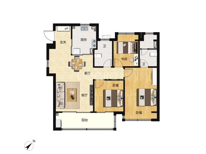 四季都会--建面 106m²