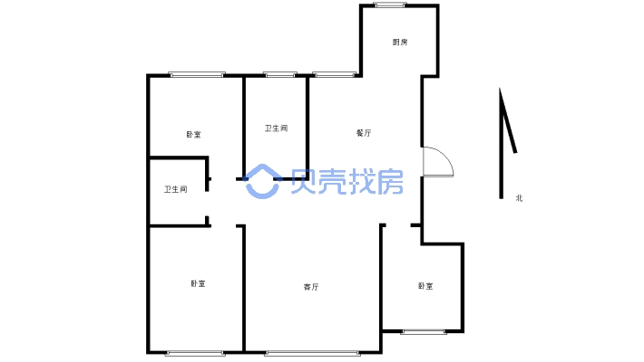 户型方正 看房随时 交通便利 小区绿化好-户型图