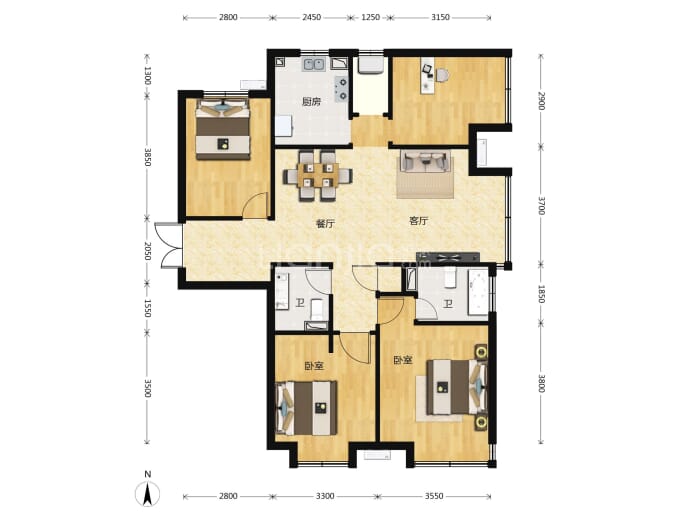 富力新城H13区--建面 128m²