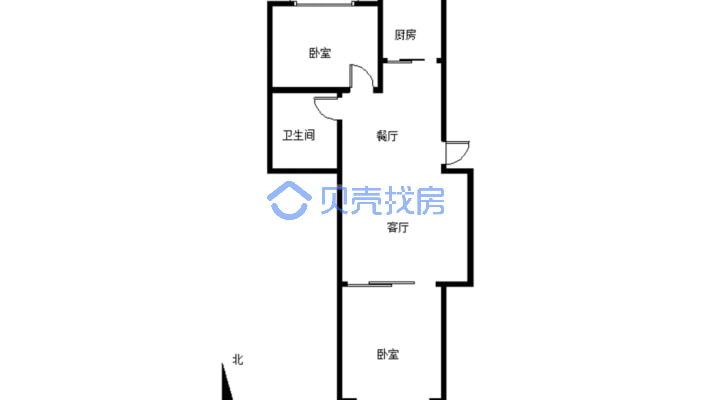 鑫城家园 两居室南北卧室  2006年房-户型图