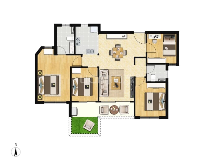 建发瑞云4室2厅2卫户型图