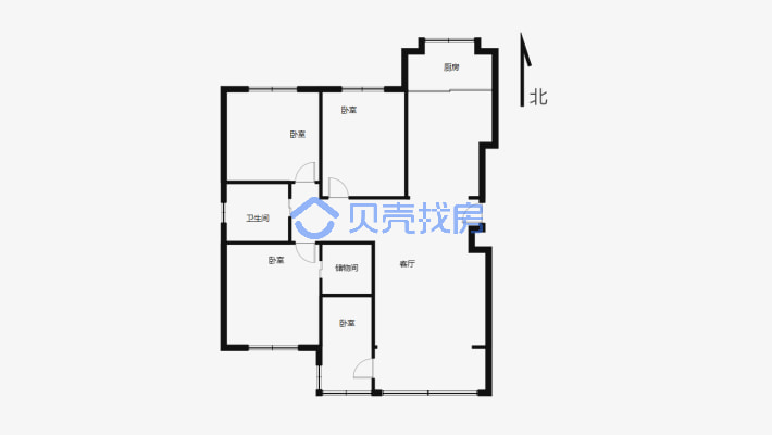 新市区北京南路中核美食街龙海五度电梯三室双卫出售-户型图