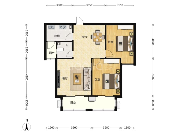 盛紫中央公园--建面 94.43m²