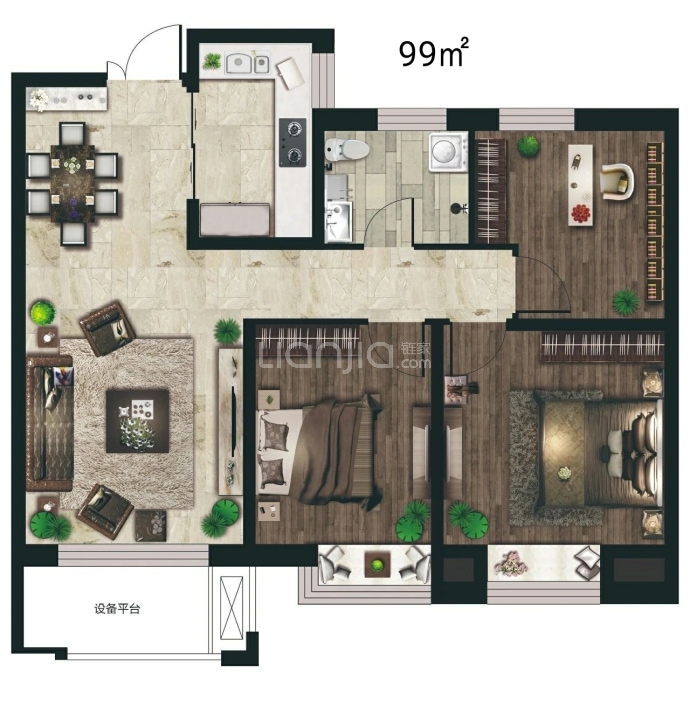 承德市-新世家二期--建面 99m²