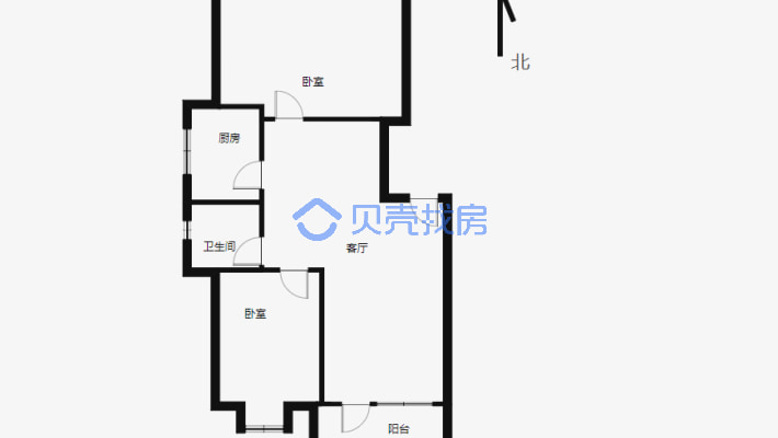 米东新城二期 3室2厅 南 北-户型图