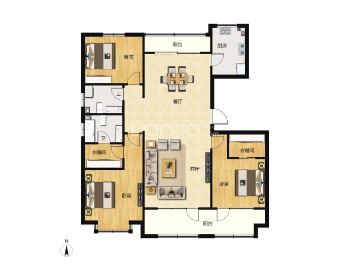 碧海方舟--建面 165m²