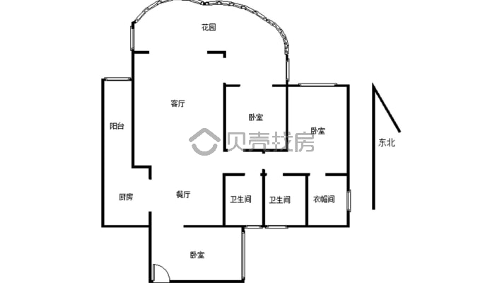云辰国际 3室2厅 南-户型图