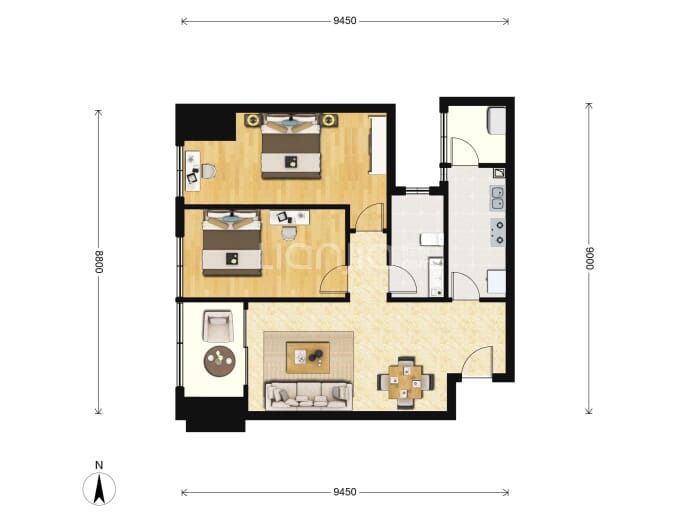 恒大云邸--套内 74.79m²