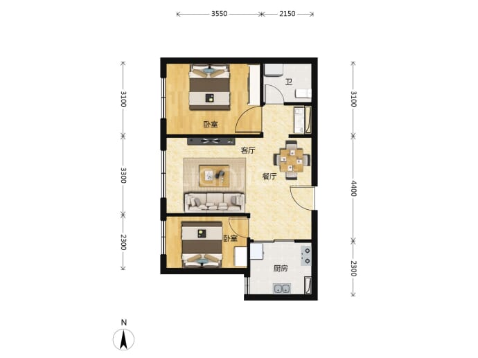 峯范北京--建面 69m²