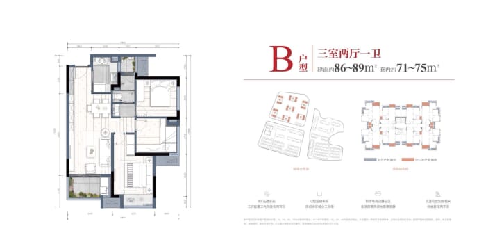 万科四季都会--建面 86m²