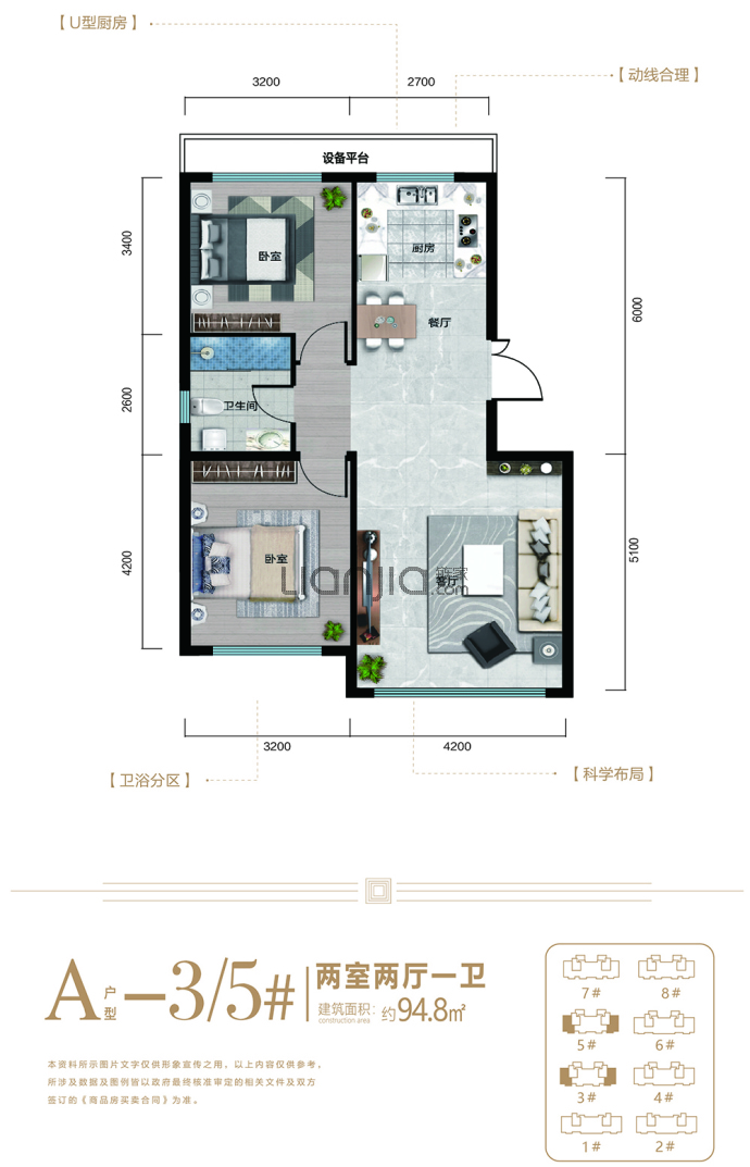 珍珠蓝湾--建面 94.8m²