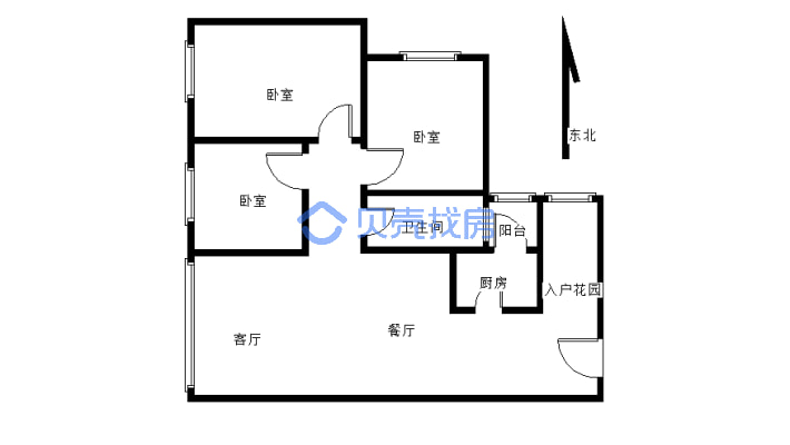 明江新区精装修，带露台楼顶花园房-户型图
