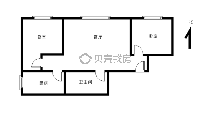 天华北苑 2室2厅 东南-户型图