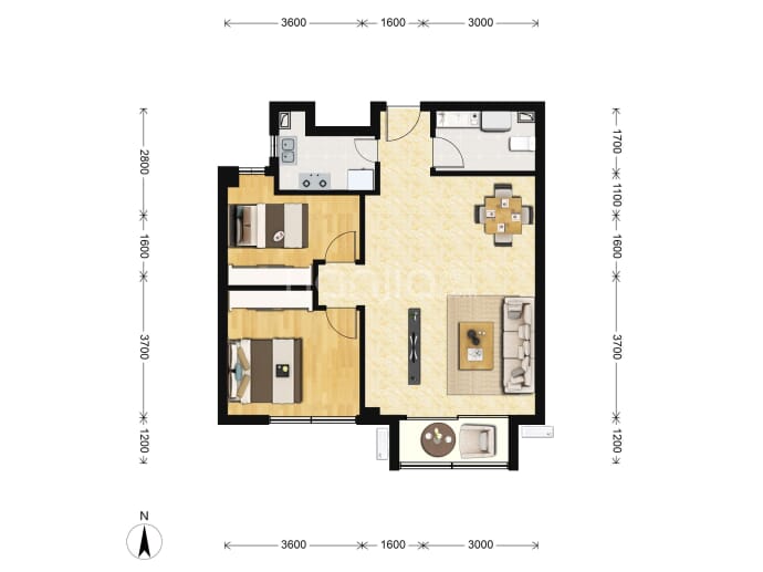 山河学府春天--建面 88m²