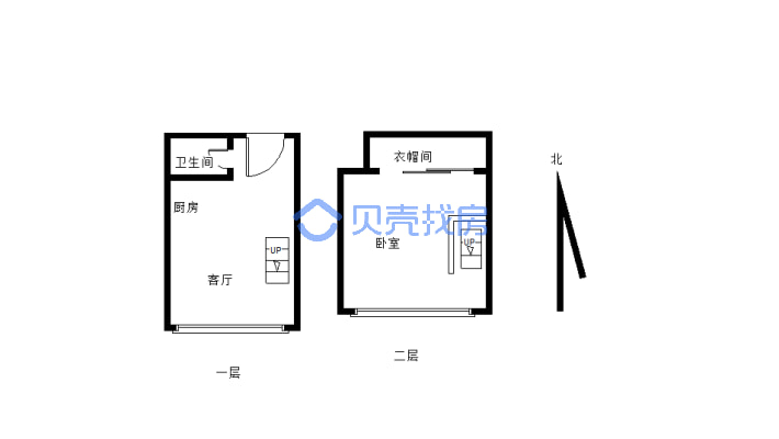 御园财富广场 1室1厅 南-户型图