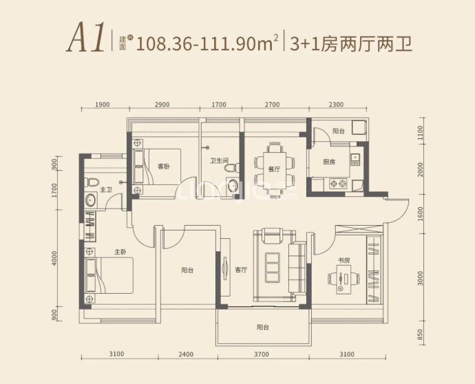 香缤天玺名苑--建面 111.9m²