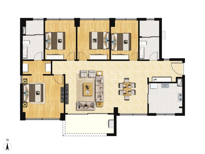 合正方洲--建面 118m²