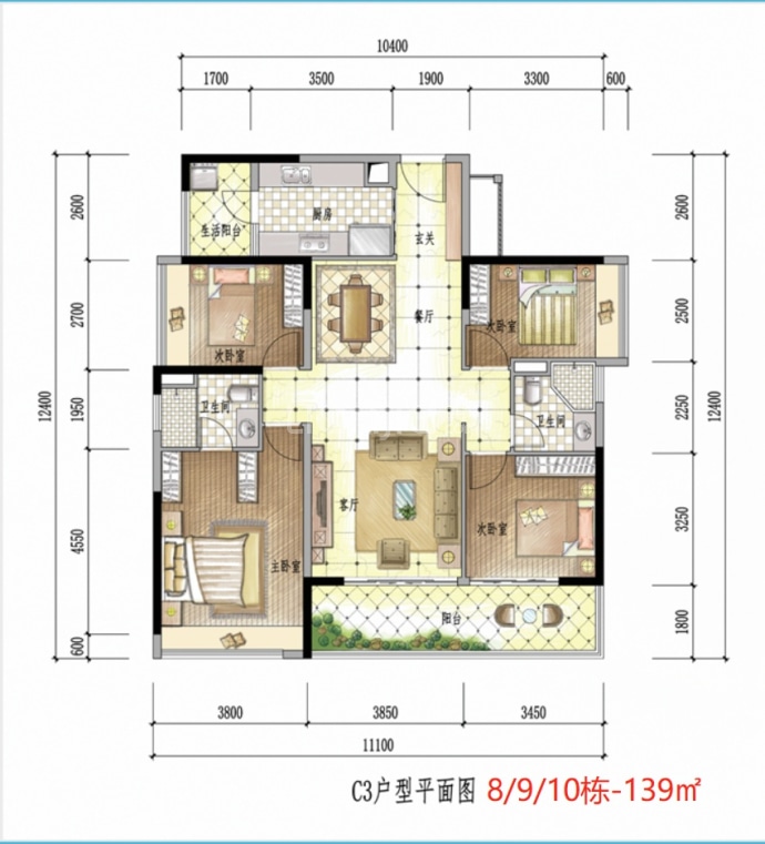 九洲保利天和三期--建面 139m²