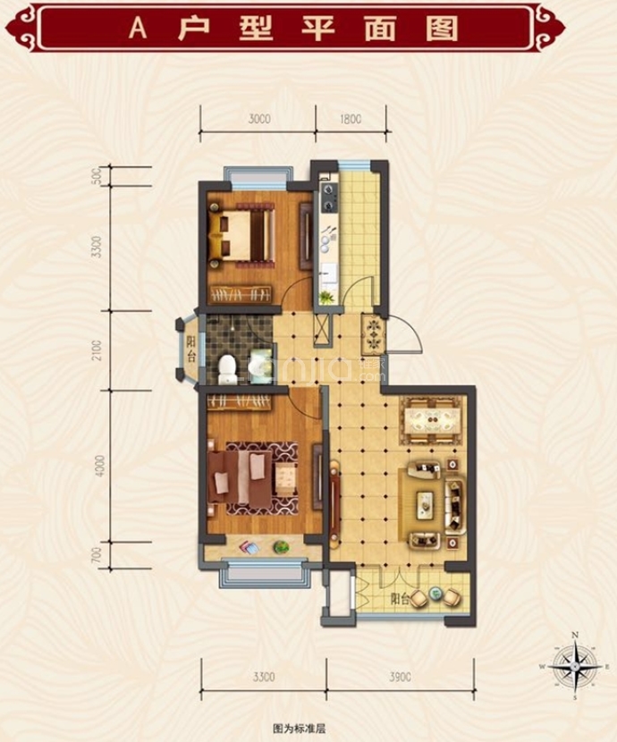 北苑桐城--建面 85m²