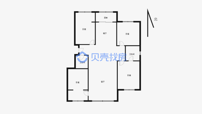 龙润锦城 4室2厅 南 北-户型图