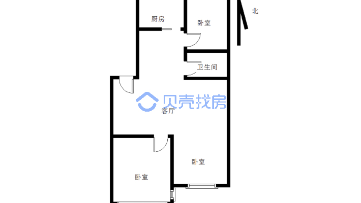 动力小区 五楼 三室 精装修 木地板 过户中税-户型图