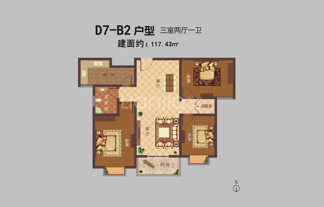 【豫大· 香港城_安阳豫大· 香港城楼盘】三居室户型图|3室2厅1厨1卫