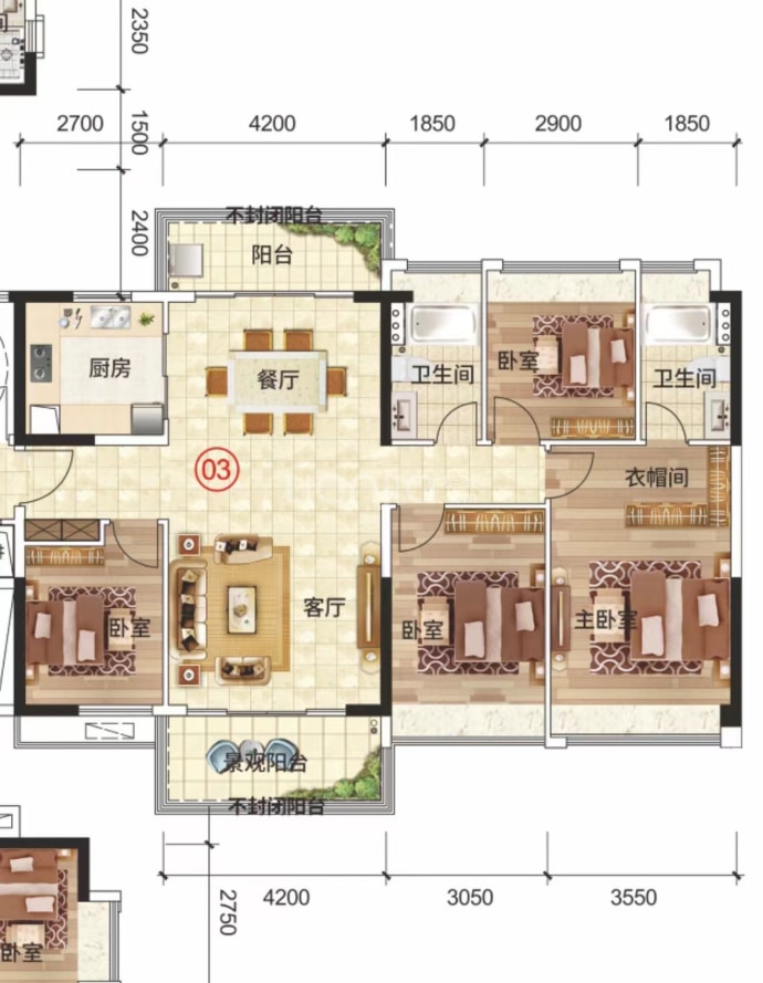 卧龙五洲世纪城--建面 140.68m²