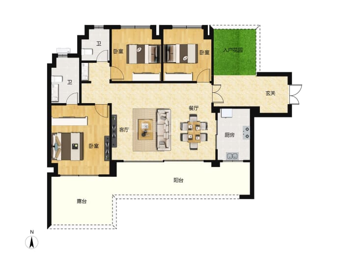 中铁云湾--建面 120.91m²