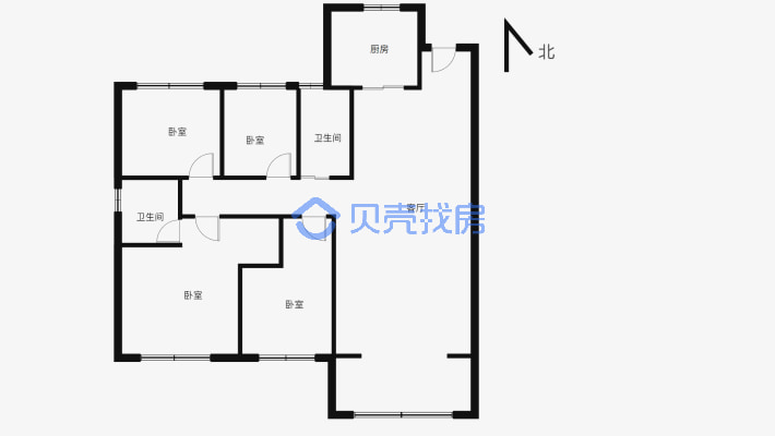 碧桂园天玺4室154.00m²精装-户型图